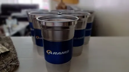 Rams NFL Ball Aluminum Cups 6 pack Super Bowl 2022