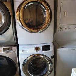 Samsung Front Load Washer And Stackable Gas Dryer Set
