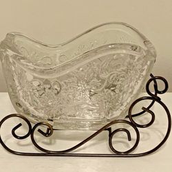 PRINCESS HOUSE FANTASIA Lead Crystal Sleigh #561A And Wire Sleigh Runner #561B