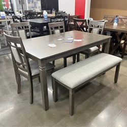 Brand New Grey 6pc. Dining Table Set 