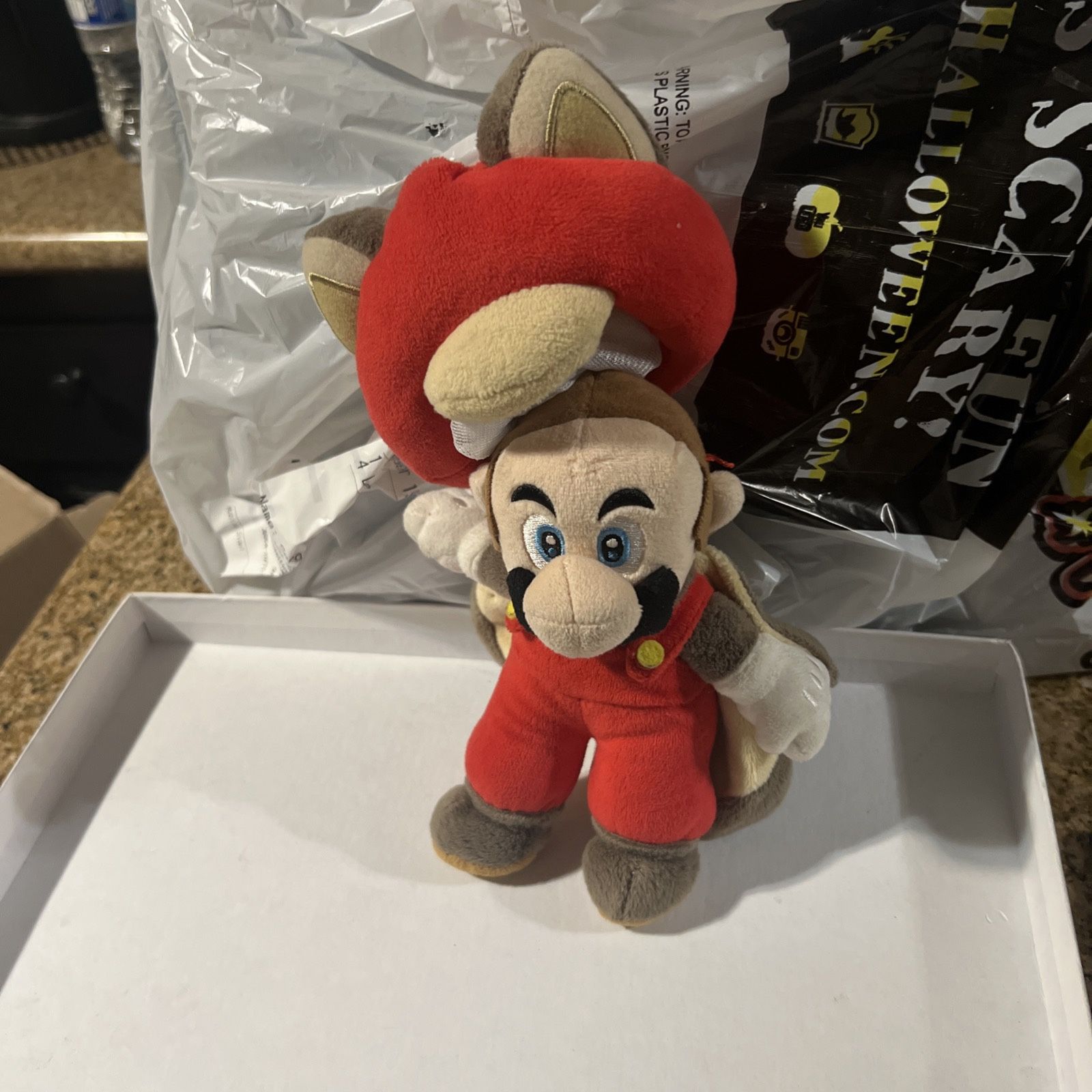 Super Mario Bros U Mario Plush Stuffed Flying Squirrel Doll 2013 14” RARE FIND