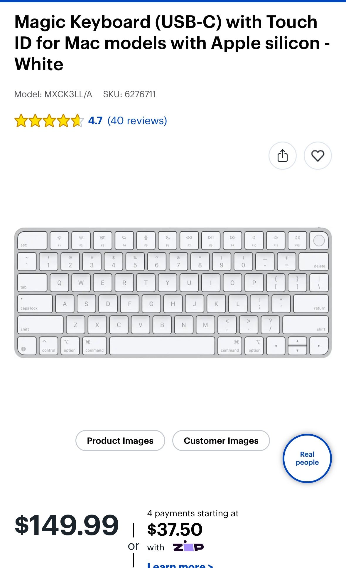 Apple Magic Keyboard (USB-C) with Touch ID for Mac models