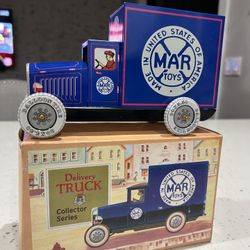Vintage Marx Delivery Truck Tin Toy Blue With Original Box Collectors Series Louis Marx