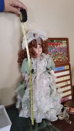 Porcelain doll, Victorian type dress