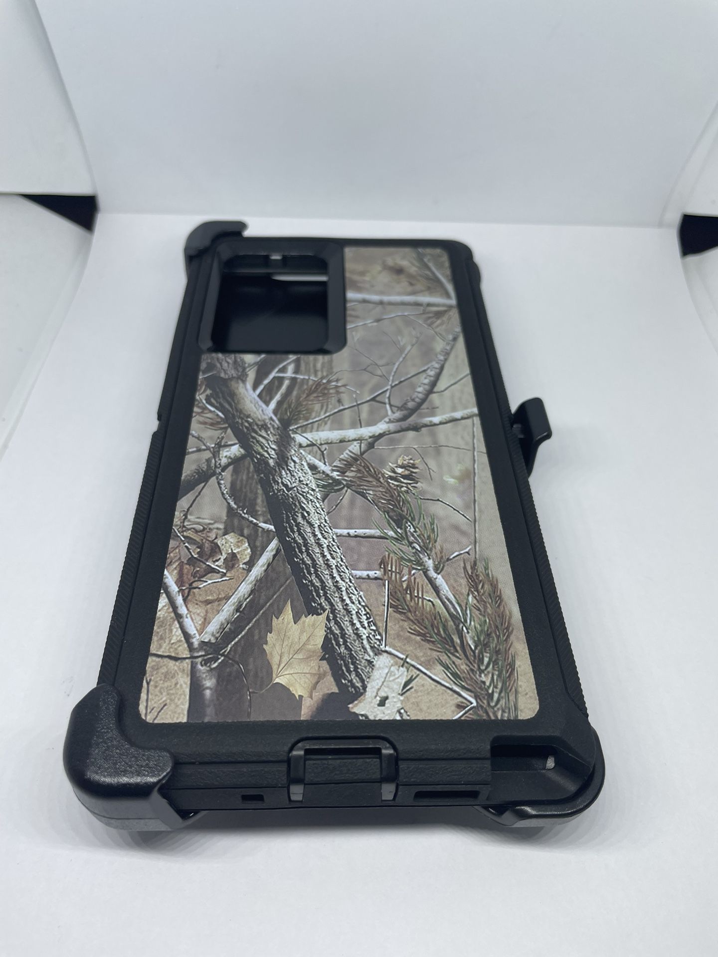 For Samsung Galaxy Note 20 Ultra Black Tree Camouflage Belt Clíp Case