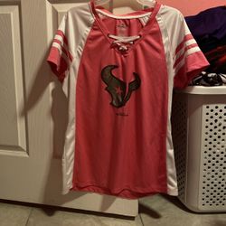 XL pink Texans shirt