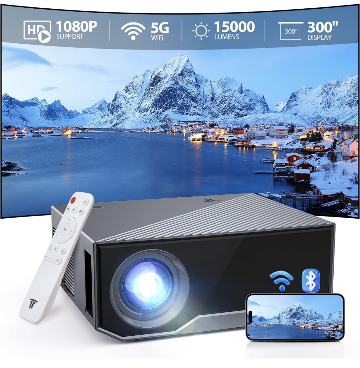 Projector with WiFi and Bluetooth