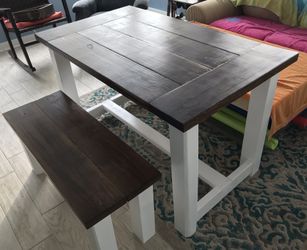 Hand Built Kitchen Table with Bench