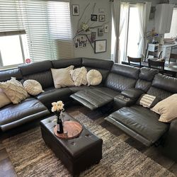 *Updated Price* Leather Sectional, Couch, Grey