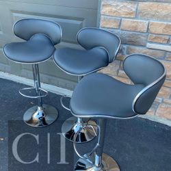 New 3 Gray Bar Stools 