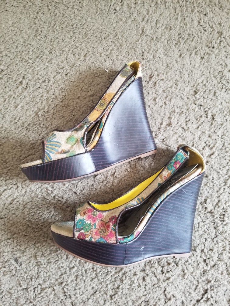 Yellow Wedge Heels