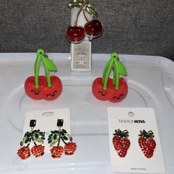 Cherry Lot Bath And Body Works Cherry Pocketbac Holder Cherry Earrings 