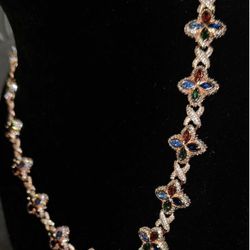 Luxury Premium Quality Clover Chain - Rose Gold Multi Color 