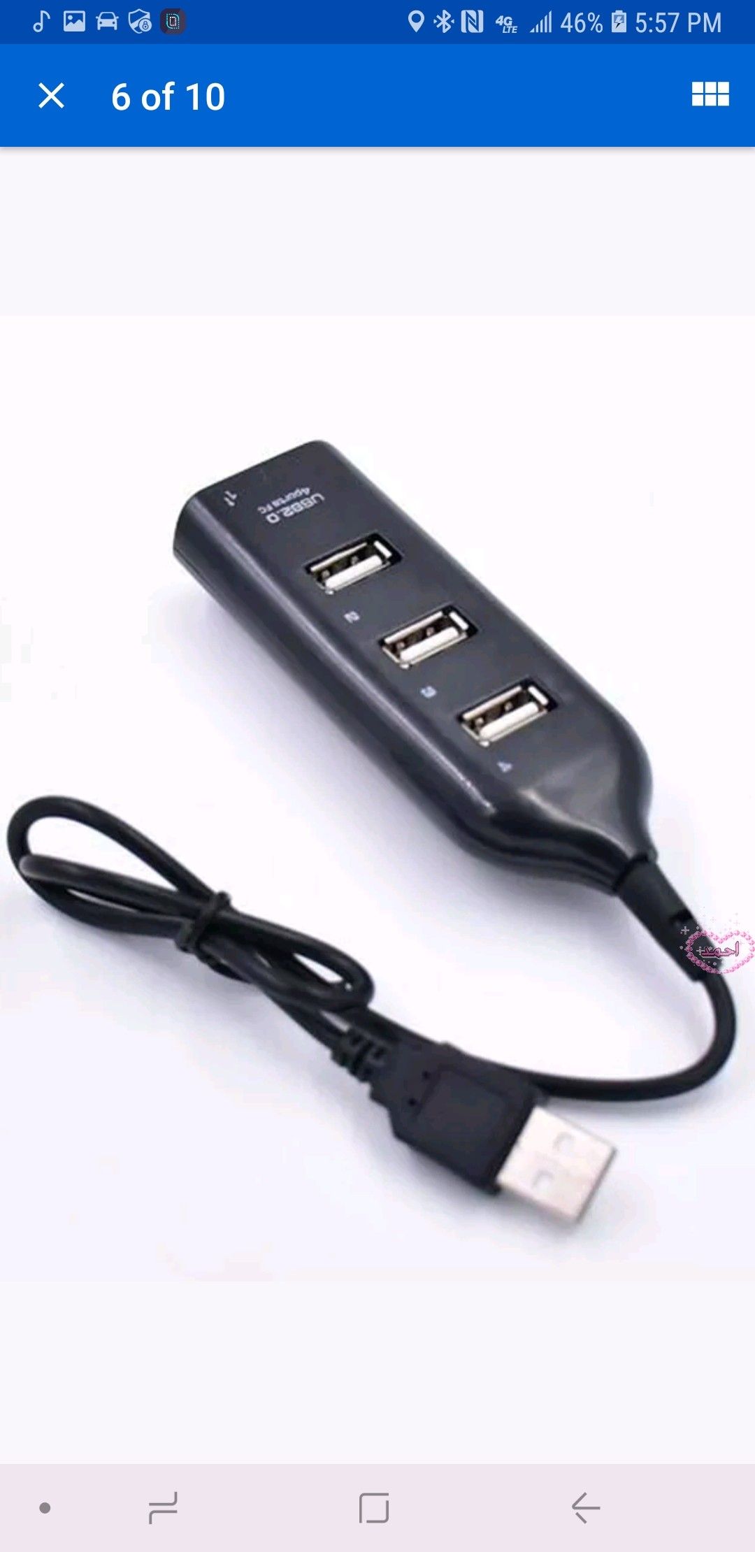 USB 2.0 Hi-Speed 4-Ports Splitter Hub Adapter For PC Computer Notebook Phone