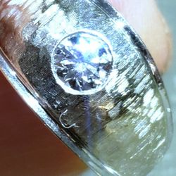 VINTAGE 14 KT. .50 CT. GYPSY SET MEN'S DIAMOND RING