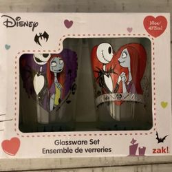 Tim Burtons Nightmare Before Christmas ( Set Of 2) 16 Oz Glasses