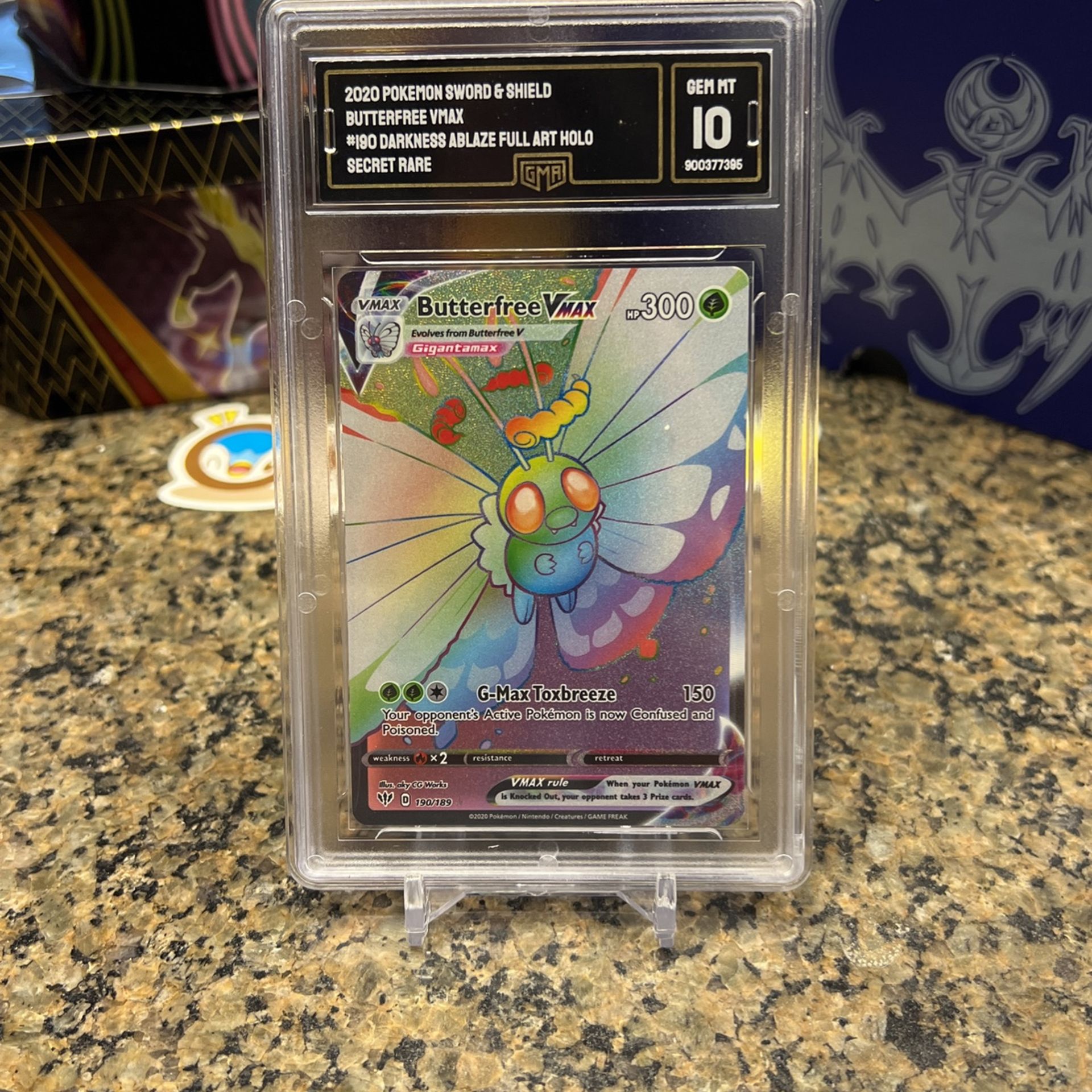 PROCE DROP! Graded Gem Mint 10 Darkness Ablaze #190 Butterfree Vmax Hyper Rare/Secret Rare! PLUS 2 Japanese Explosive Walker (s2a) Full Arts!