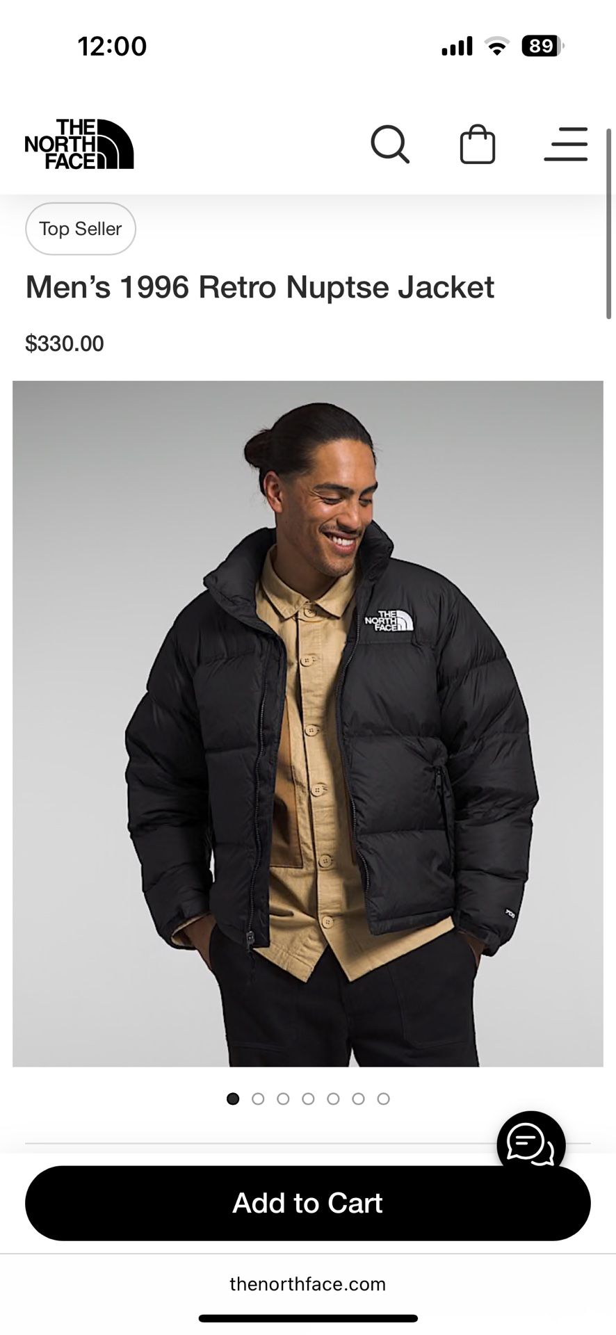 (New) North Face 1996 Retro Nuptse Jacket - Men’s Size L - Recycled TNF Black