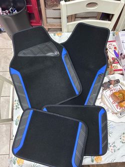 5-Piece Car Interior Set Black and Blue