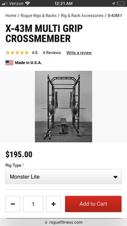 Rogue Fitness X-43M MULTI GRIP CROSSMEMBER Pull-Up Bar for Sale in  Nesconset, NY - OfferUp