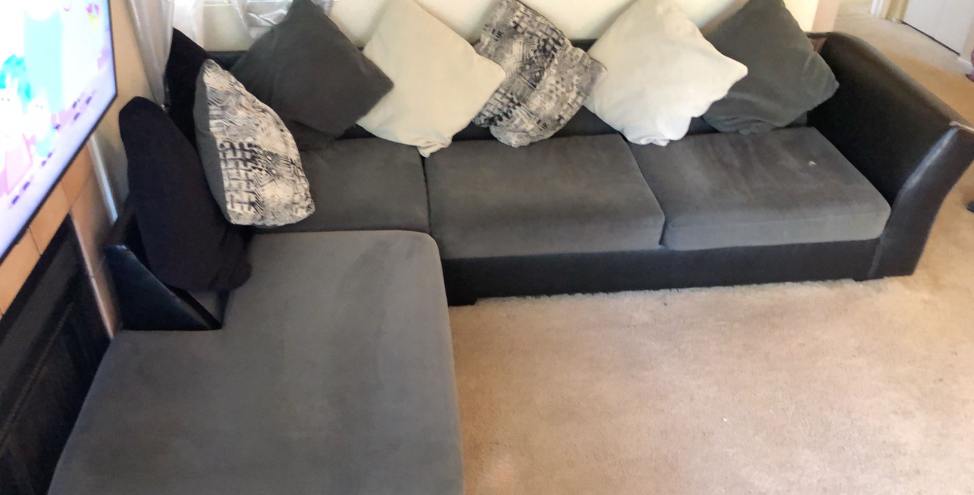 Free Sectional Gray and black