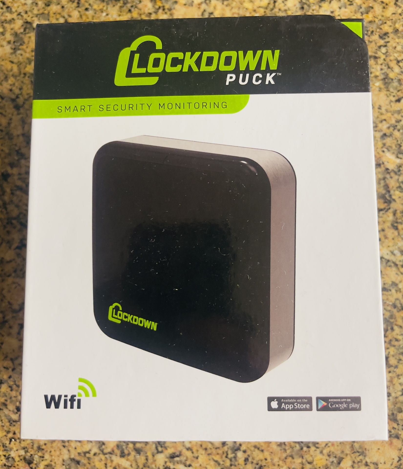 Lockdown Puck Monitoring System with WiFi, Free Updated App, Door Sensor, Motion and Temperature Detection and Easy Install for Vault, House and Room