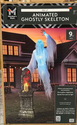 Member's Mark 9' Pre-Lit Animated Ghostly Skeleton Halloween