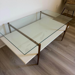 Art Display Coffee Table, 46", Cloud, Light Bronze