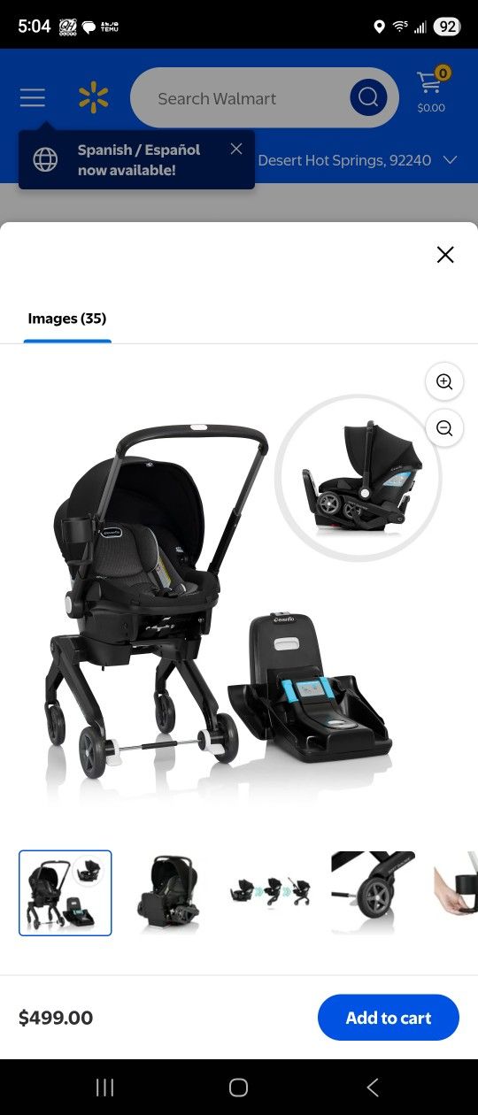 Evenflo Shyft DualRide Infant Car Seat and Stroller Combo.