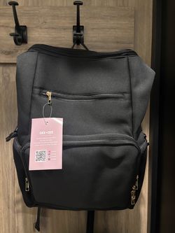 Neoprene Diaper Bag Backpack with Changing Pad, Large Newborn Baby Maternity Bags Travel Tote with Insulated Pockets (Black)