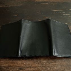 Black leather  trifold wallet