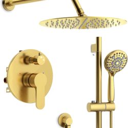 12 Inch Brushed Gold Shower System 