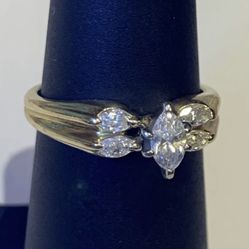 Diamonds Marquise Cut 1.00 ct 14k Yellow Gold Diamond Ring Size 6.25