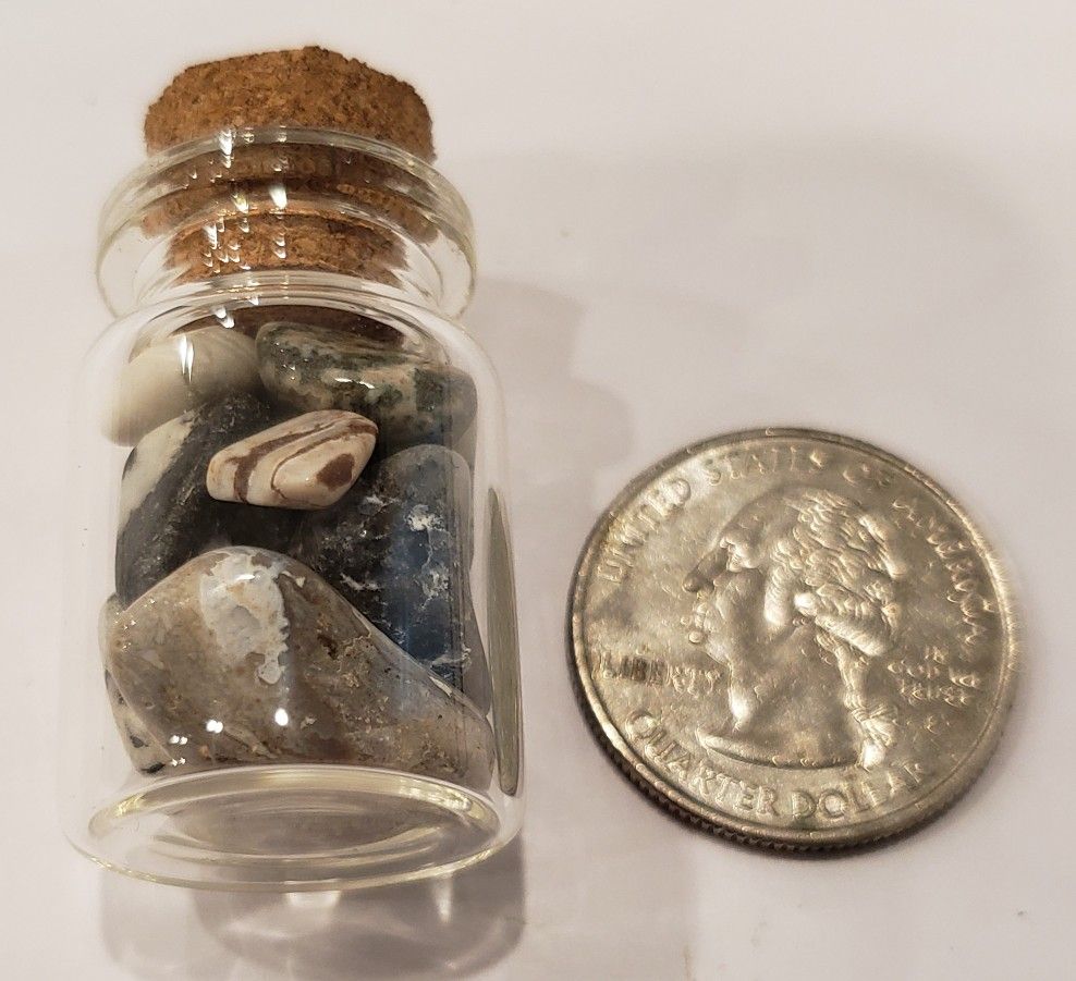 Natural Mixed Gemstone filled Bottle