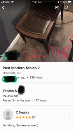 Post modern tables $100 for both