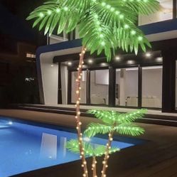 NEW 7FT LED Palm Tree 🌴✨ – Tropical Backyard Light | Pool/Party Decor | RETAIL $100