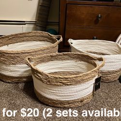 Bombay Woven Baskets (3) - NWT