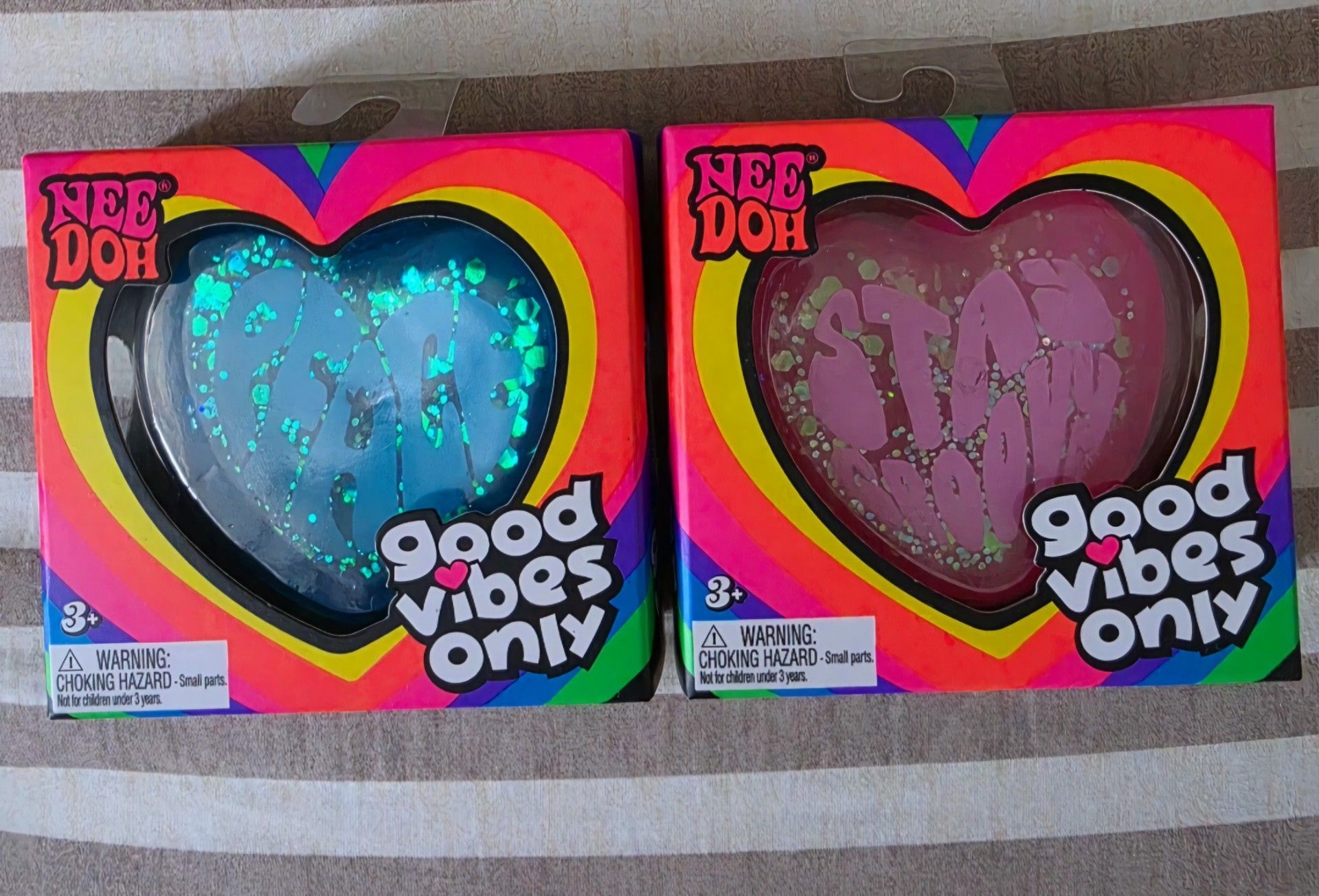 New, $30 ea. NeeDoh Good Vibes Only Heart🩷💙✨️