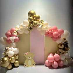 Arco De Globos Beige, Dorado Y Rosa - Balloon Arch For Sale Beige Gold And Pink