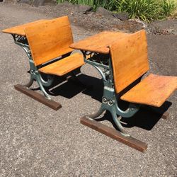 Antique children’s school desks (2)
