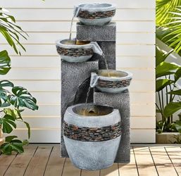 4-Tier 19.5" Indoor/Outdoor Fountain with LED Lights