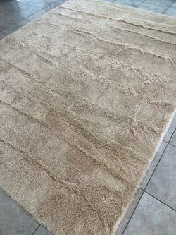 Ivory premium shaggy area rug - 8x10 feet - E104