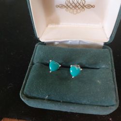 Sterling Silver Natural Turquoise  Earrings 