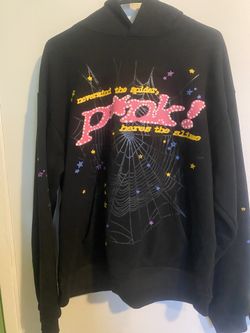 NEW Sp5der P*NK Hoodie Black Never Worn Size Large 