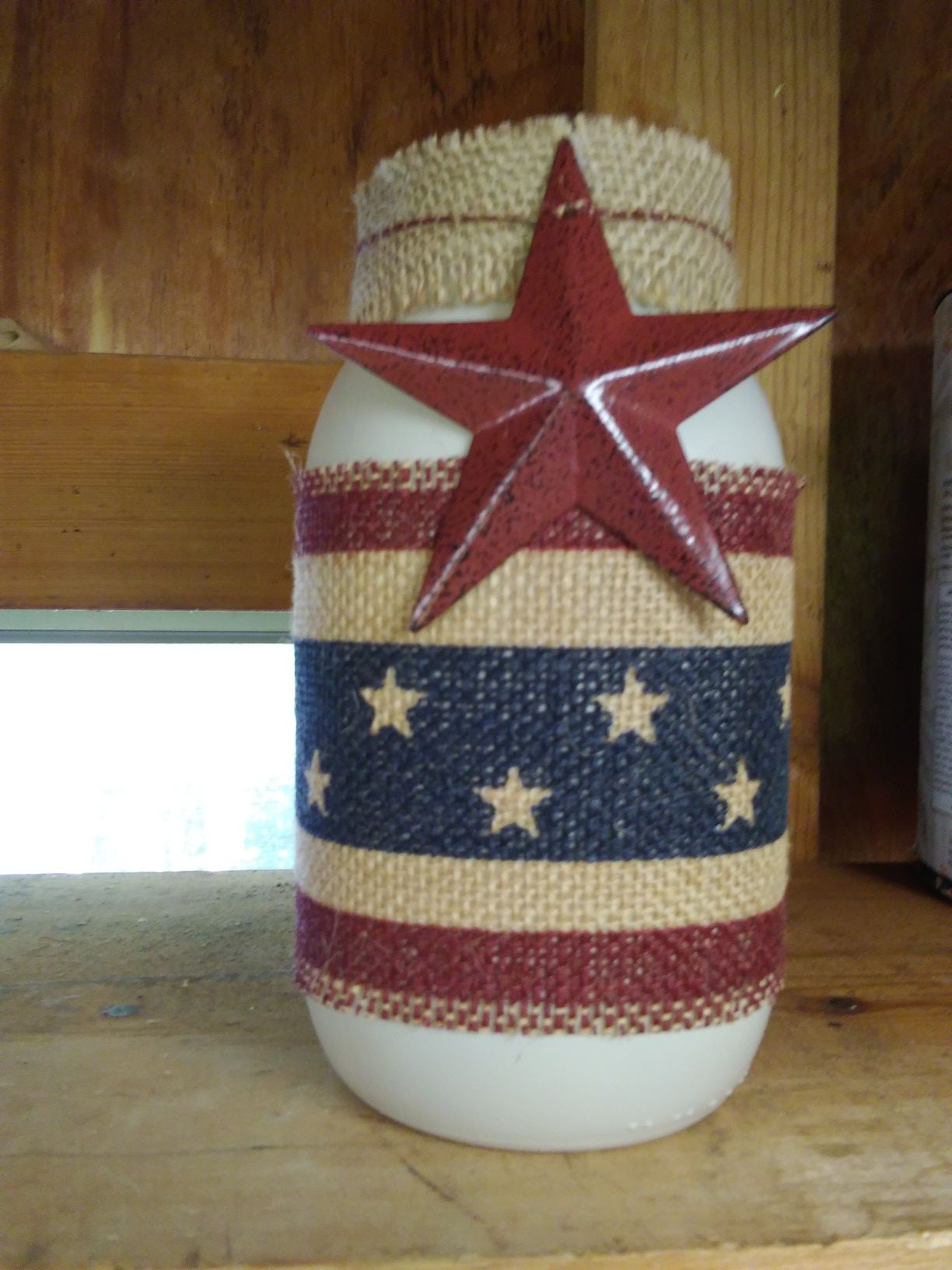Americana decorated mason jar