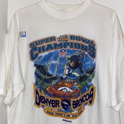 Vintage 90s DENVER BRONCOS SUPER BOWL XXXIII CHAMPS 1999 PAINTING t-shit XL 