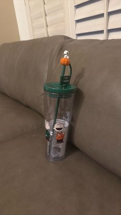 Starbucks Clear Cold Cup Tumbler Peanuts Snoopy Pumpkin Limited Edition New