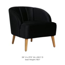 Black Velvet Lounge Chair