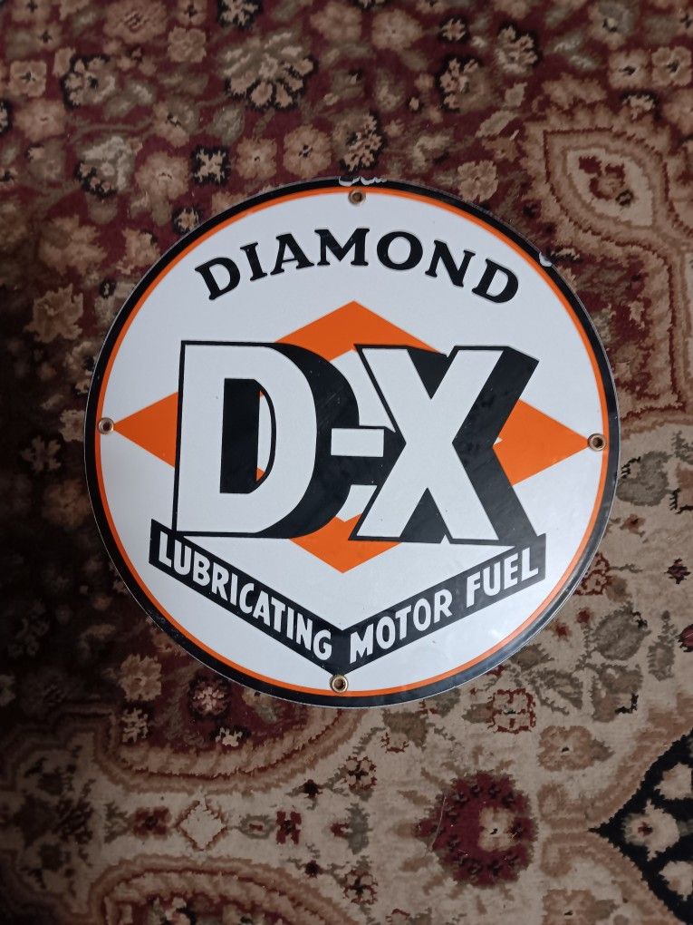 12" - DIAMOND D-X PORCELAIN SIGN