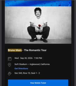 Bruno Mars tix